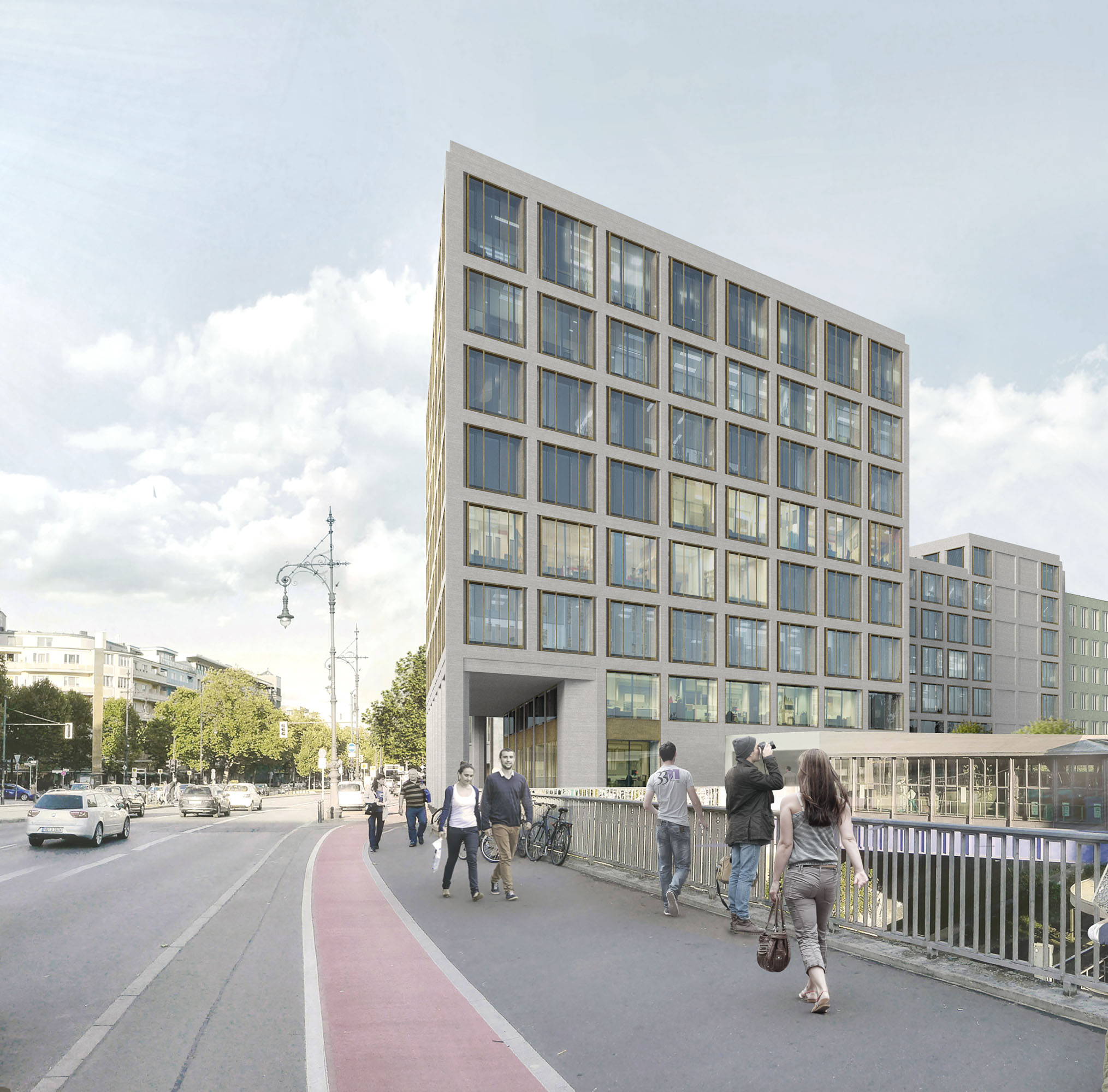 Bürogebäude Henriettenplatz in Berlin, Ansicht vom Kurfürstendamm