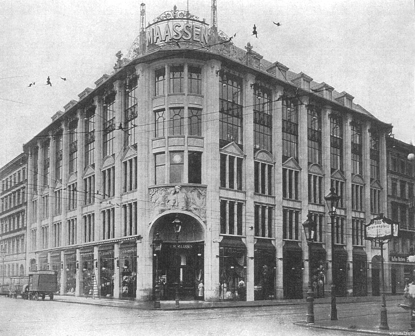 Historische Aufnahme von 1905 des Kaufhaus Maassen (Quelle: Der Profanbau, 1905)