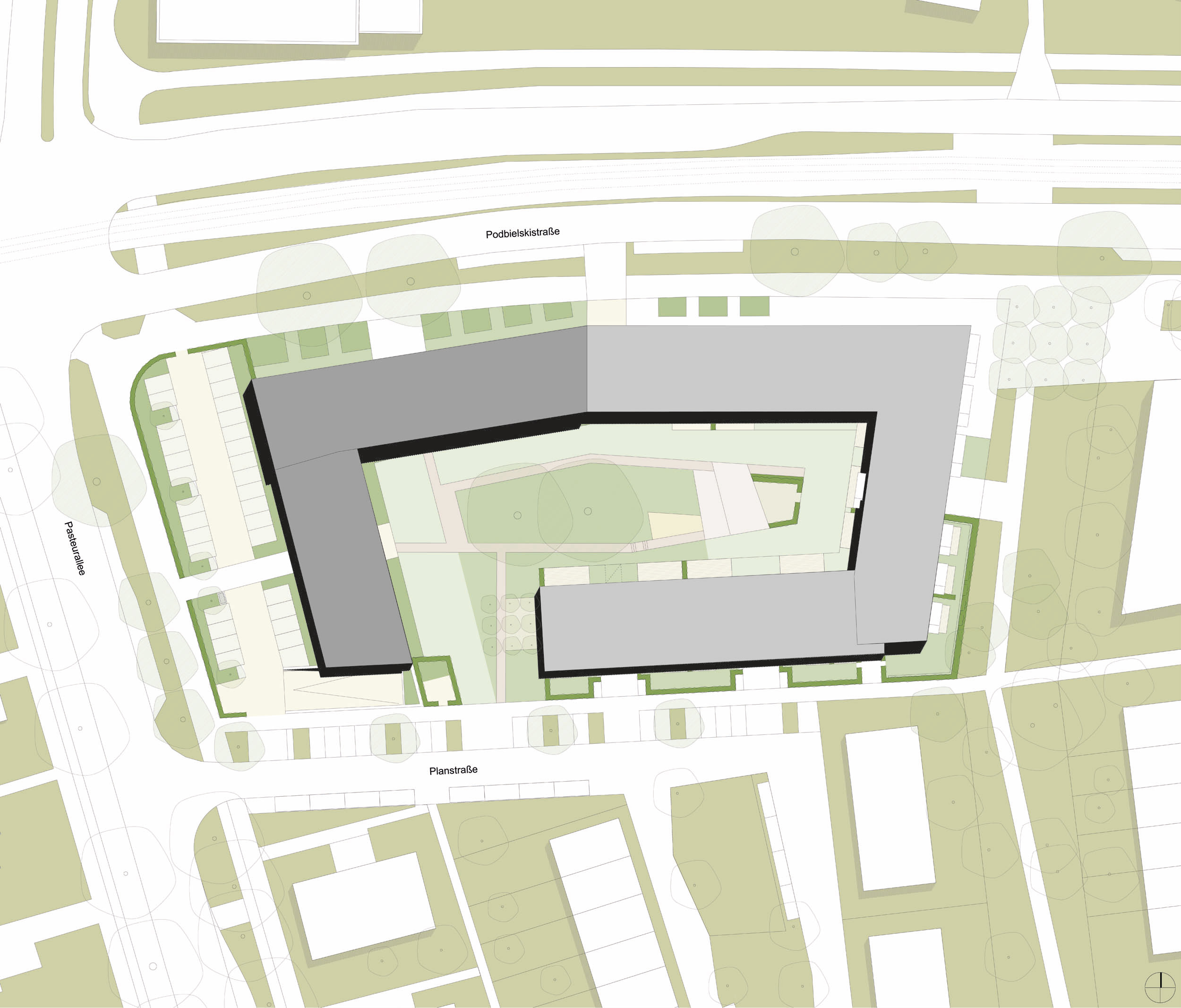 Büro- und Wohngebäude Podbielskistraße in Hannover, Lageplan