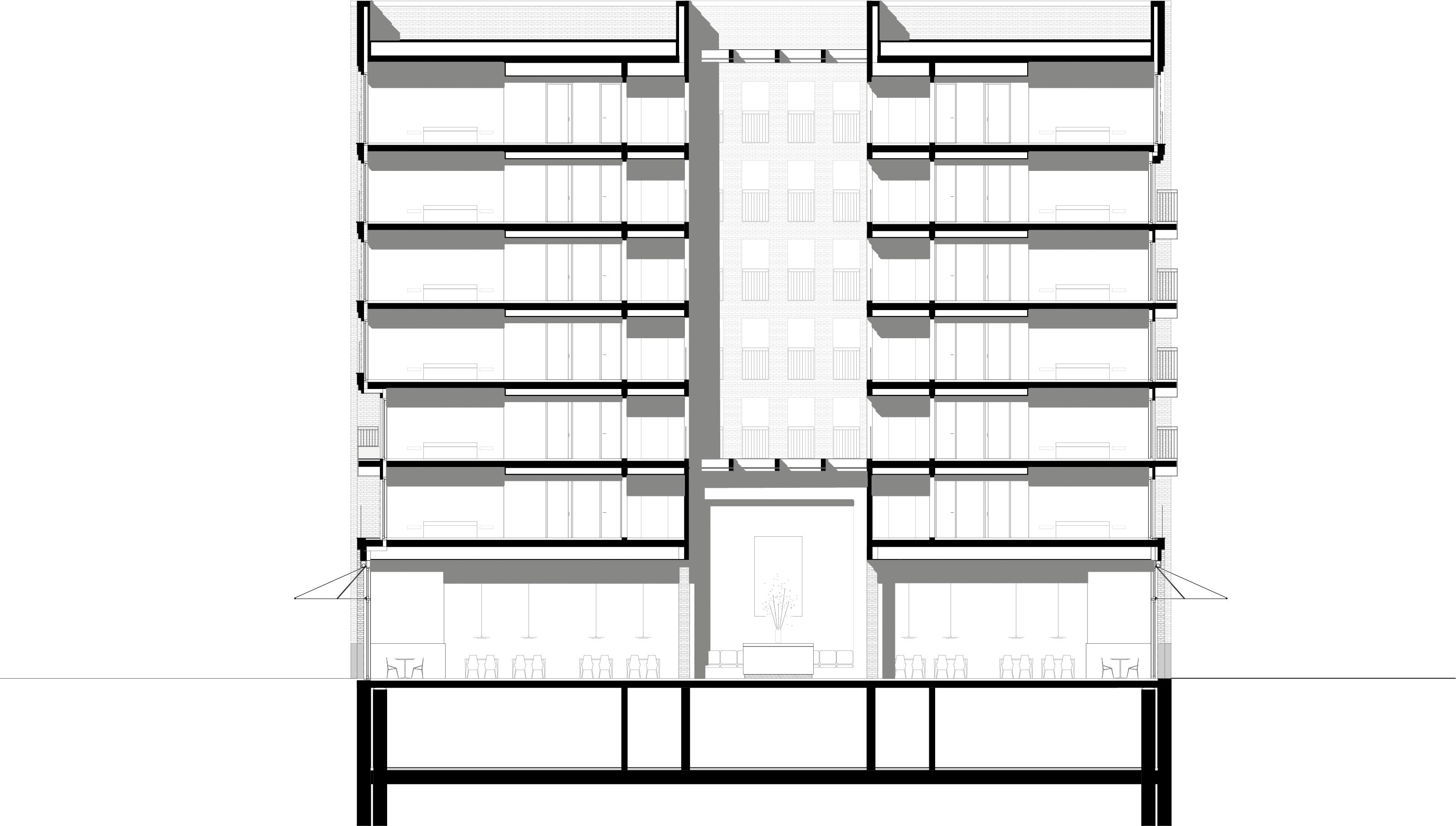 Hotel Grote Markt, Schnitt © Thomas Müller Ivan Reimann Architekten
