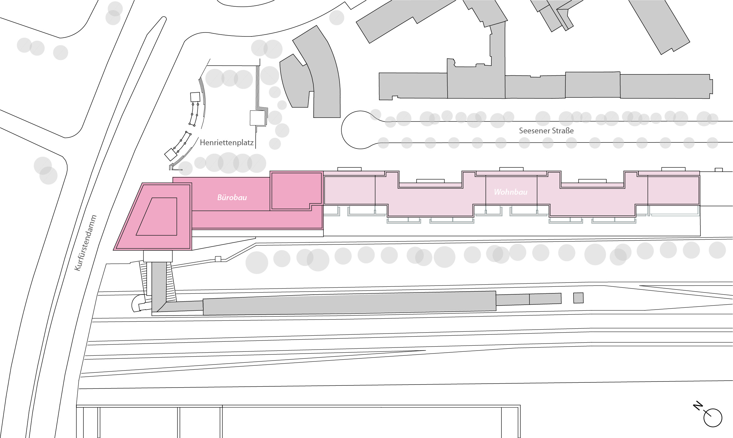 Bürogebäude Henriettenplatz in Berlin, Lageplan