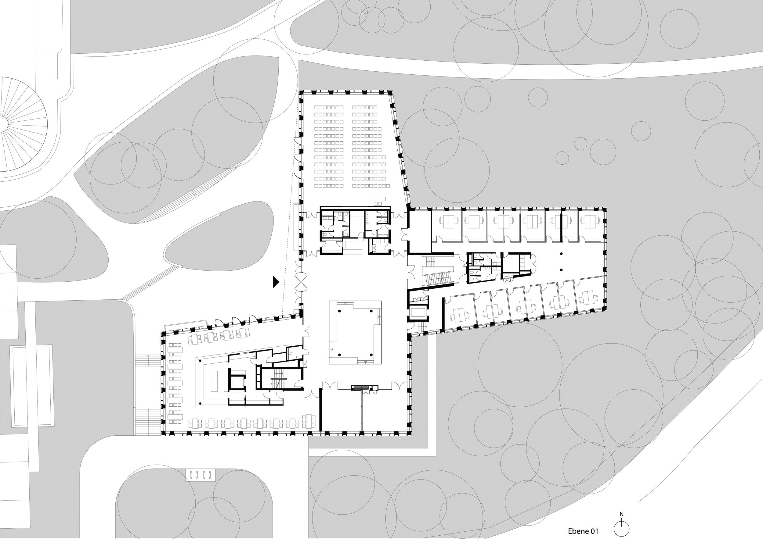Leibniz-Institut für Astrophysik Potsdam, Grundriss Ebene 01