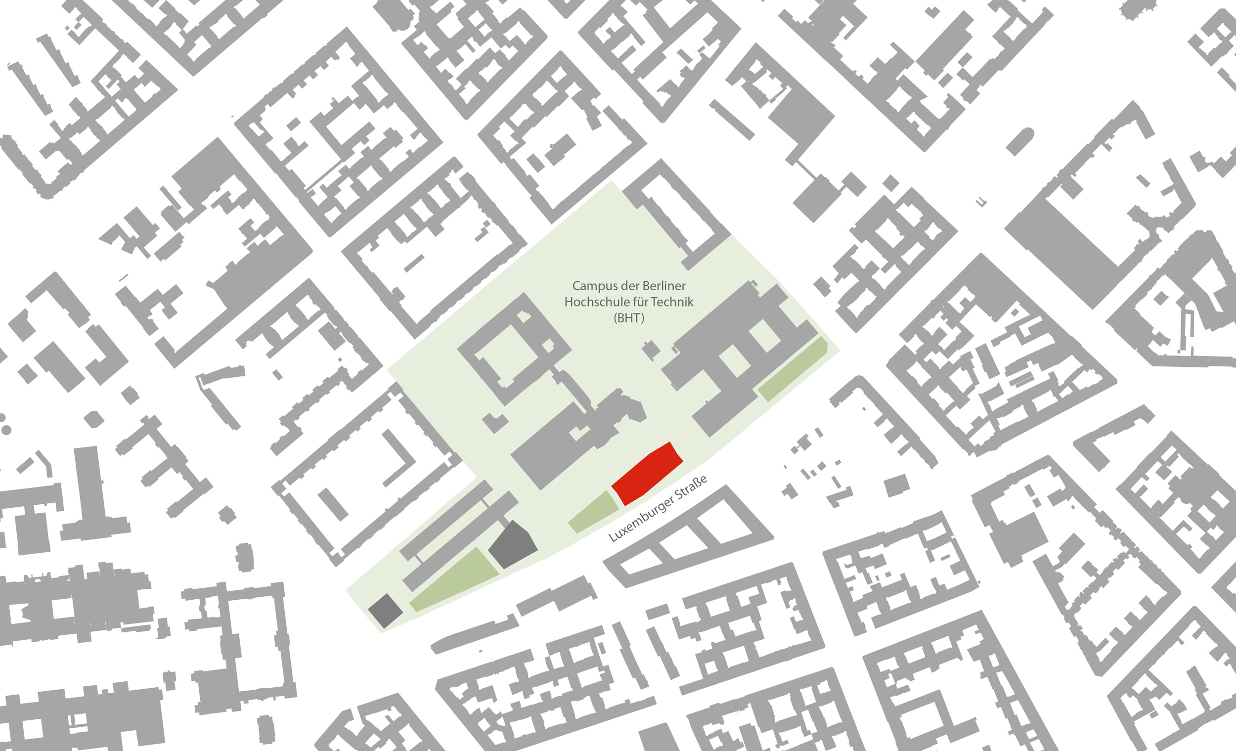 Berliner Hochschule für Technik, Laborgebäude WAL, Schwarzplan