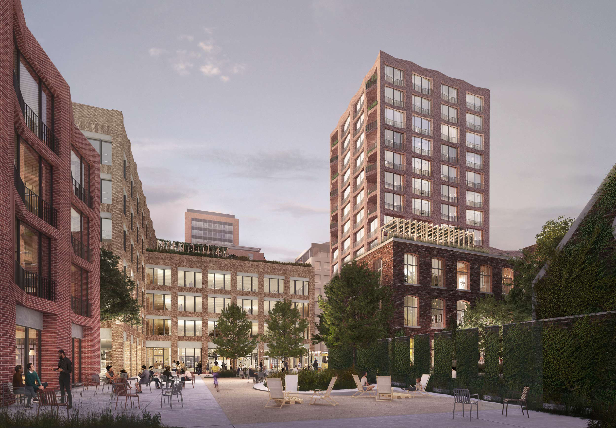 Copernicus Quartier in Antwerpen „Antwerp – Pulse“ - Blick in den zentralen Quartiershof